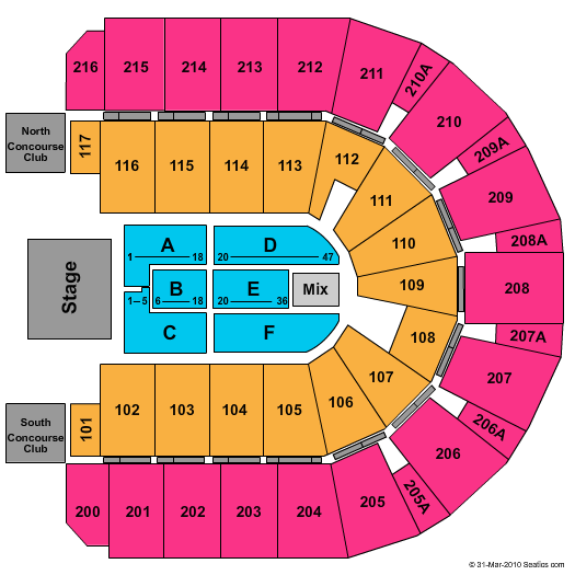 I Wireless Center Seating Chart